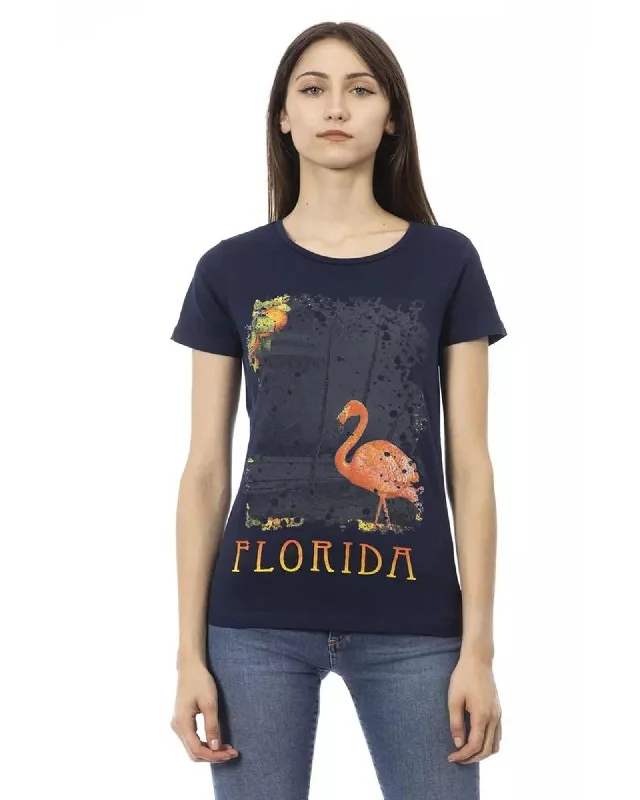 Trussardi Action Womens Florida Graphic TShirt Navy