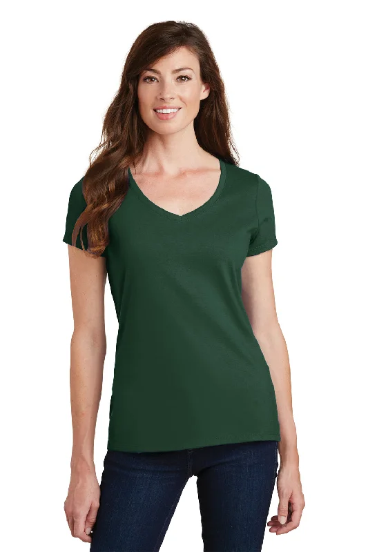 Port & Company Womens Fan Favorite Short Sleeve V-Neck T-Shirt - Forest Green