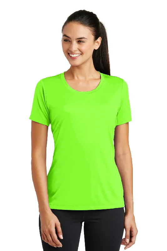 Sport-Tek Womens Tough Moisture Wicking Short Sleeve Crewneck T-Shirt - Neon Green - Closeout