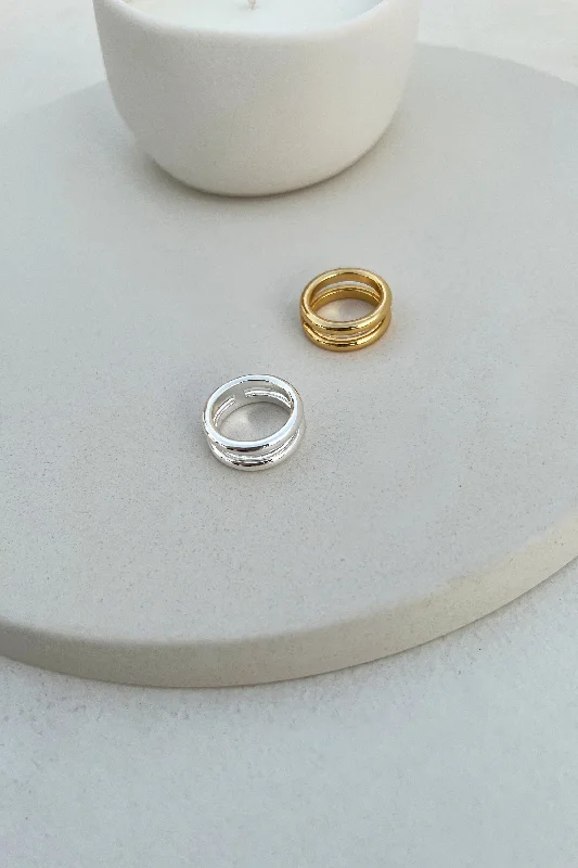 BUBBLY DOUBLE BAND RING