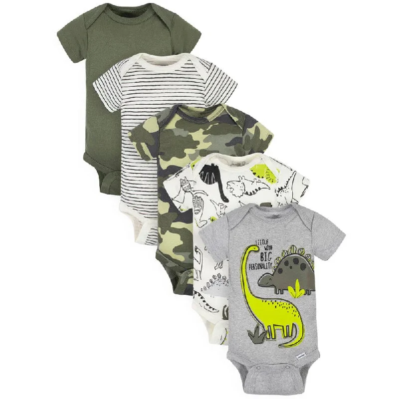 5-Pack Baby Boys Dino Short Sleeve Onesies® Bodysuits