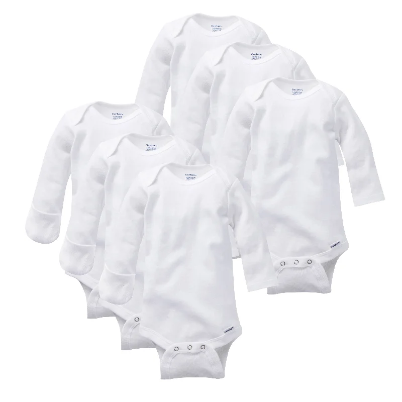 6-Pack Mitten Cuff Baby Onesies® Bodysuits