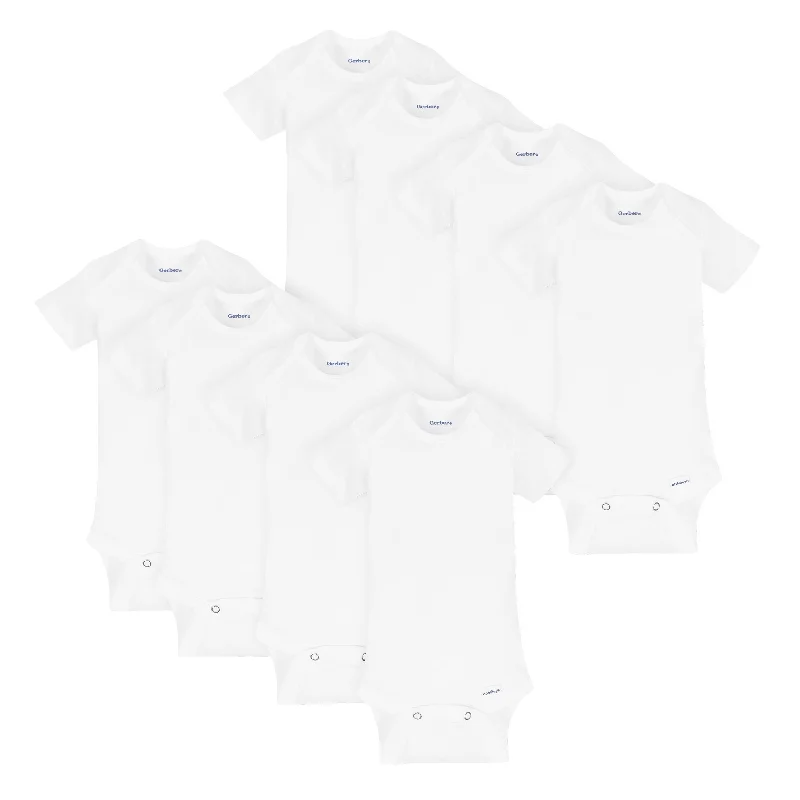 8-Pack Baby White Short-Sleeve Onesies® Bodysuits