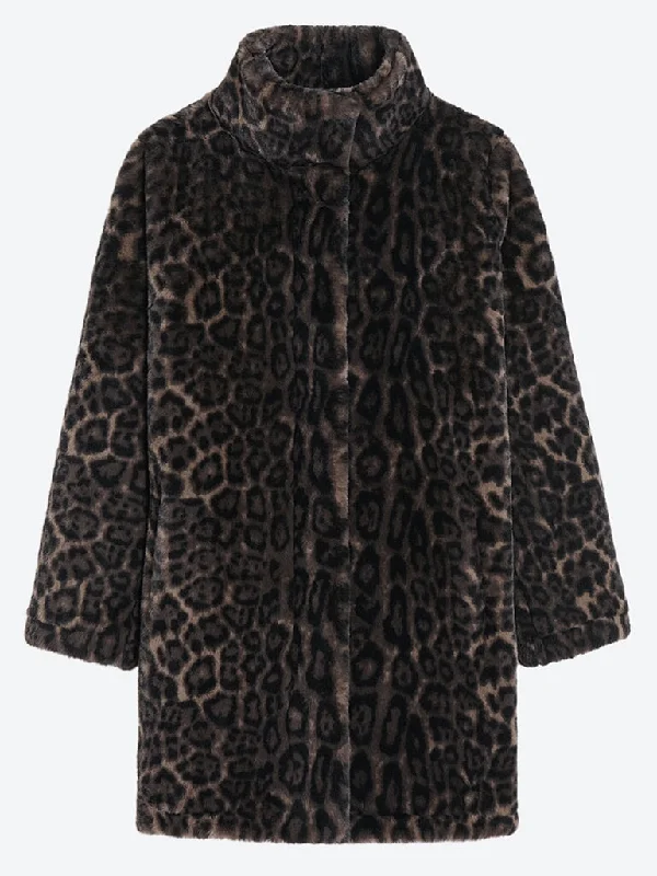 Blair leopard mid length coat