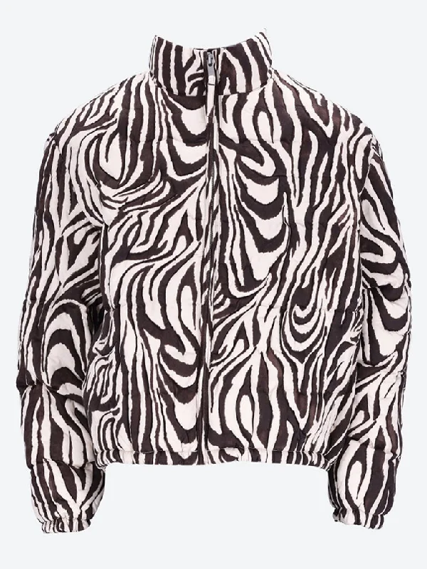 Zebra quilted puffer