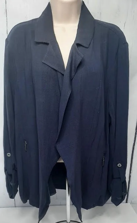 Jacket-Midnight Blue-2 Pocket-Open Front-Women's-M24708jm