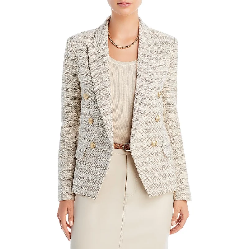 L'Agence Womens Kenzie Tweed Office Double-Breasted Blazer