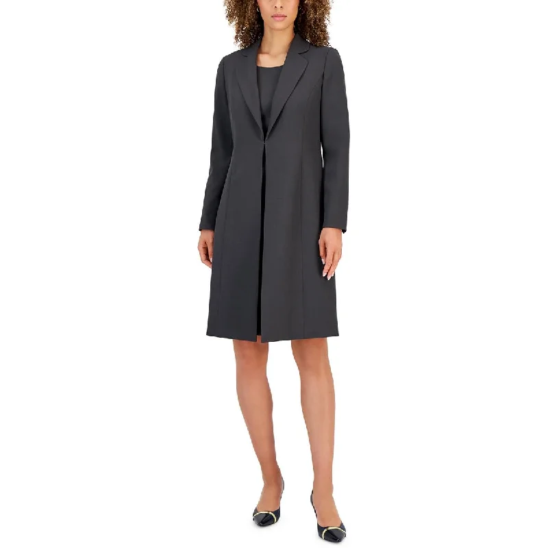 Le Suit Womens Topper Long Duster Blazer