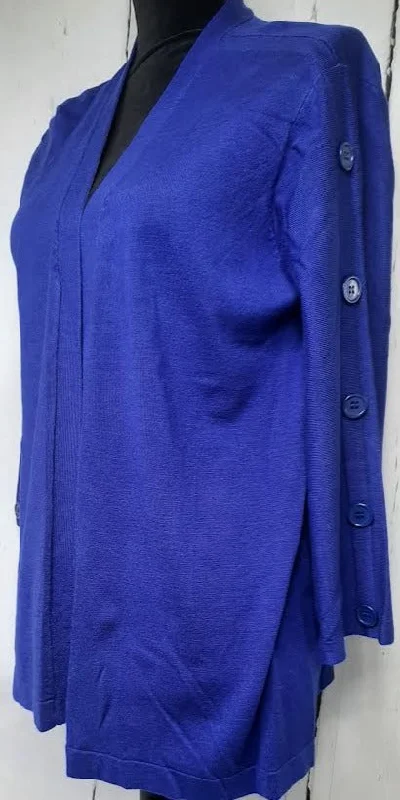 Sweater-Cardigan-Blue-Open Front-Women's-M43103km