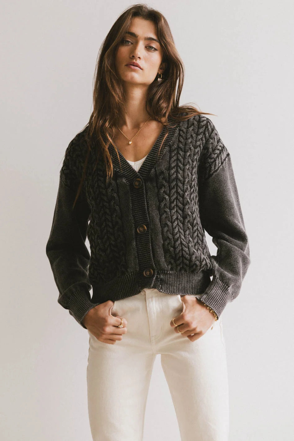 Lane Cable Knit Cardigan