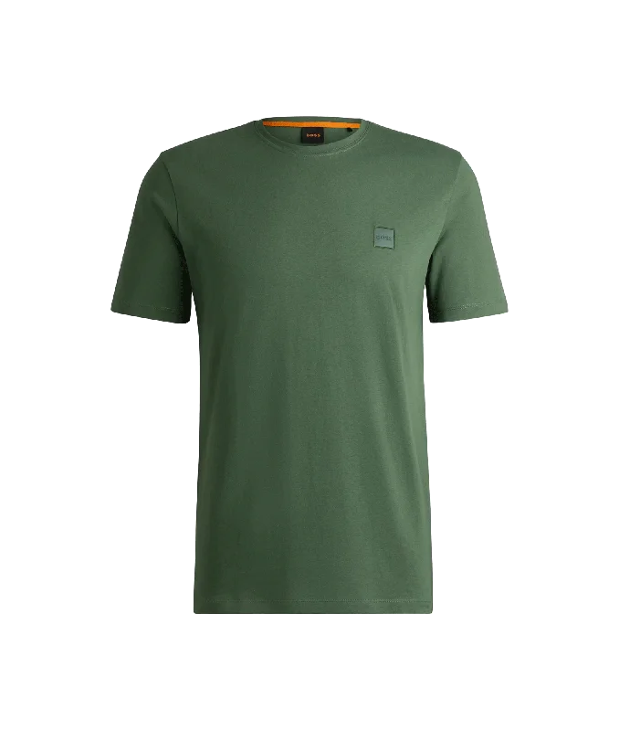 Cotton-jersey T-shirt With Logo Patch - Green