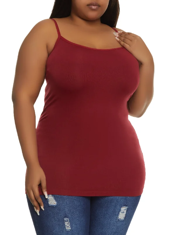 Plus Size Basic Seamless Scoop Neck Cami