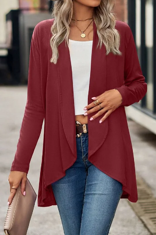 WOMEN LIGHTWEIGHT FLUTTER OPEN FRONT CARDIGAN