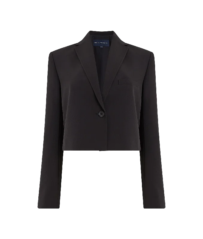 Echo Crepe Cropped Blazer - Blackout