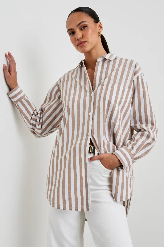 ELSA SHIRT - RUSSET WHITE STRIPE