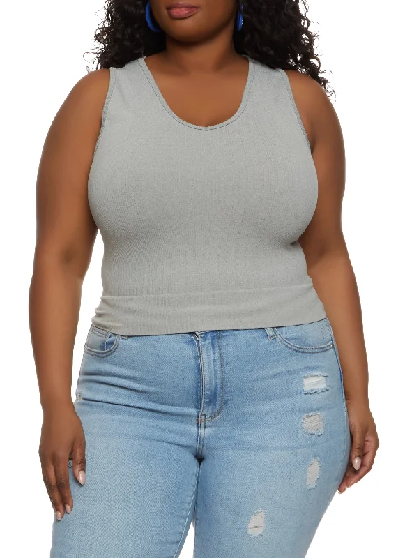 Plus Size Basic Seamless Tank Top