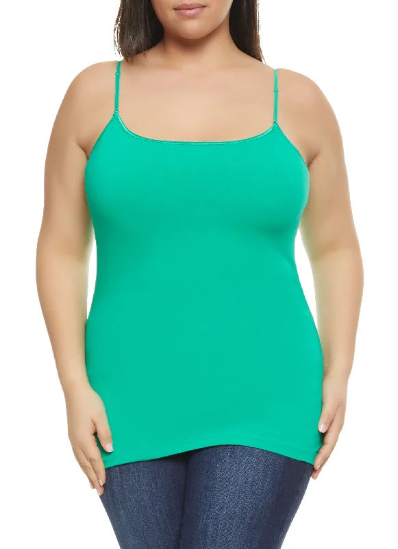 Plus Size Basic Cotton Scoop Neck Cami