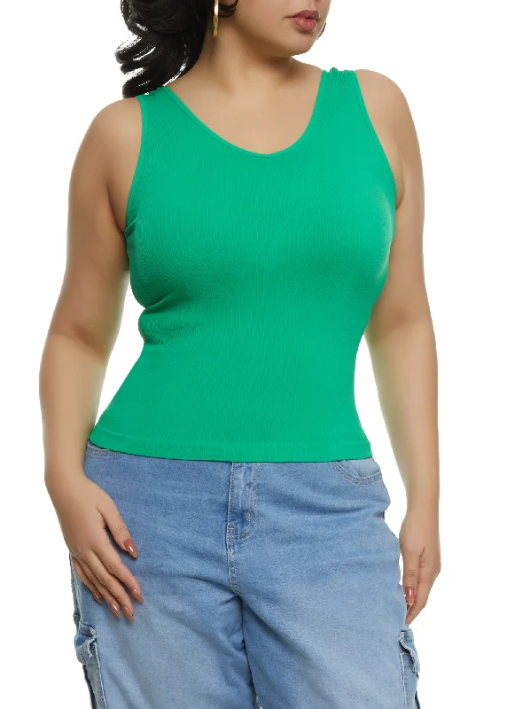 Plus Size Sleeveless Seamless Tank Top