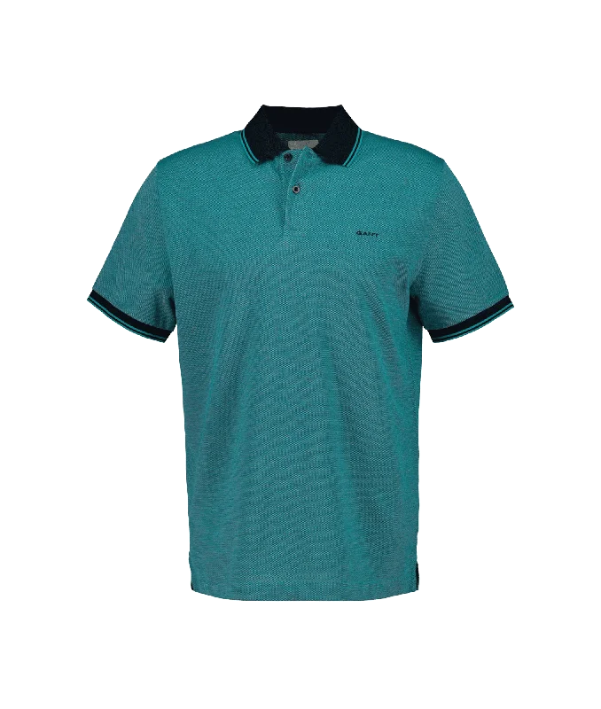 4-Color Oxford Piqué Polo Shirt - Blue