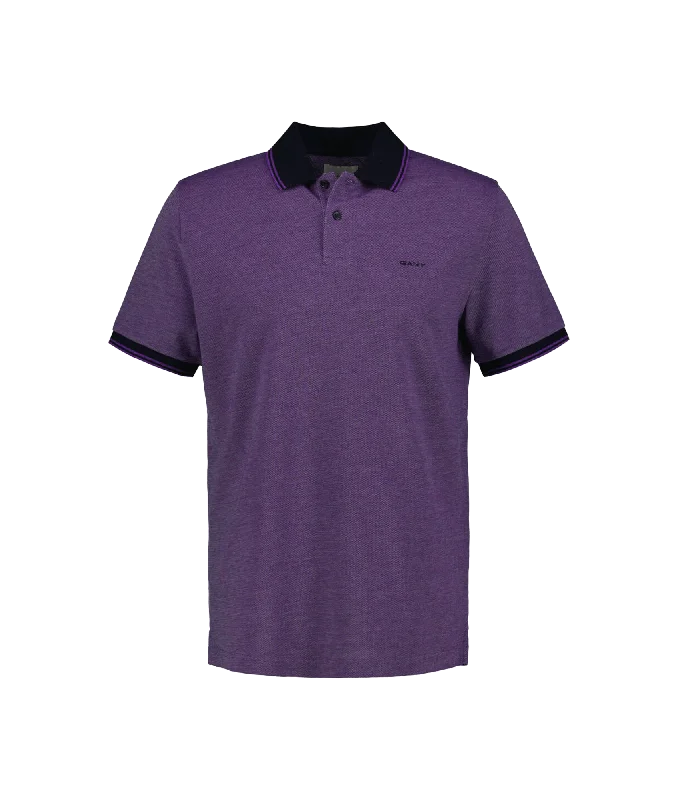 4-Color Oxford Piqué Polo Shirt - Purple