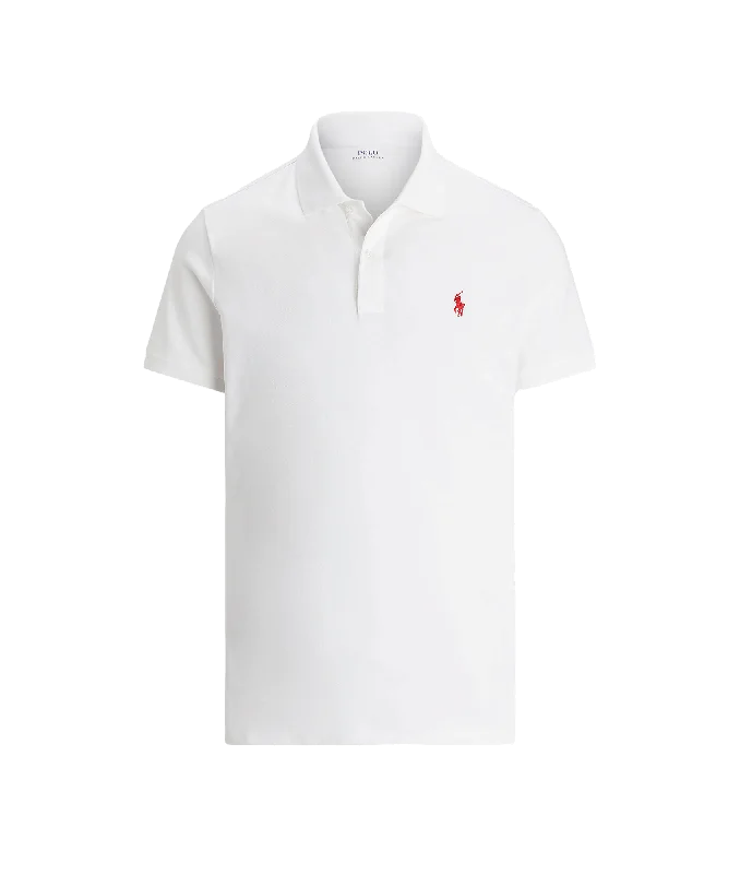 Tailored Fit Performance Mesh Polo Shirt - White