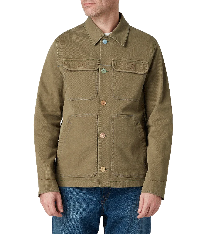 Garment-Dyed Stretch-Cotton Chore Jacket - Green