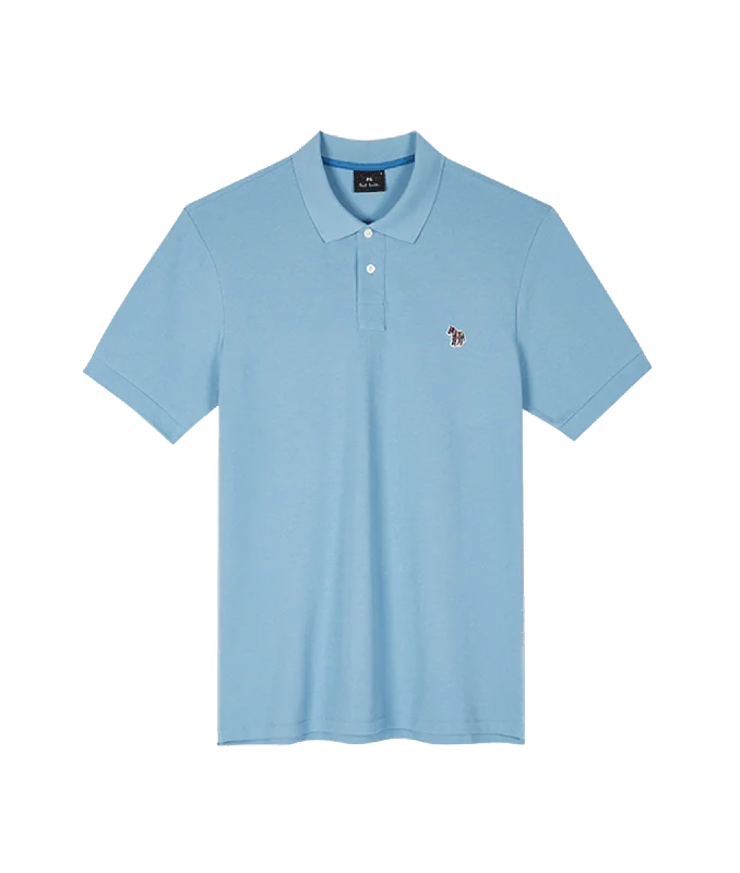 Organic Cotton Zebra Polo Shirt - Blue