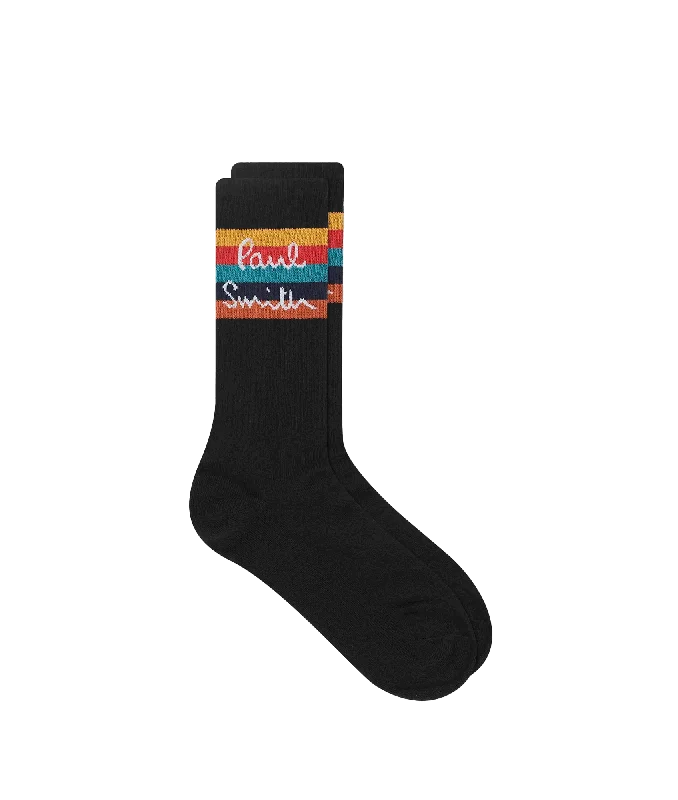 Artist Stripe Logo Socks - Black