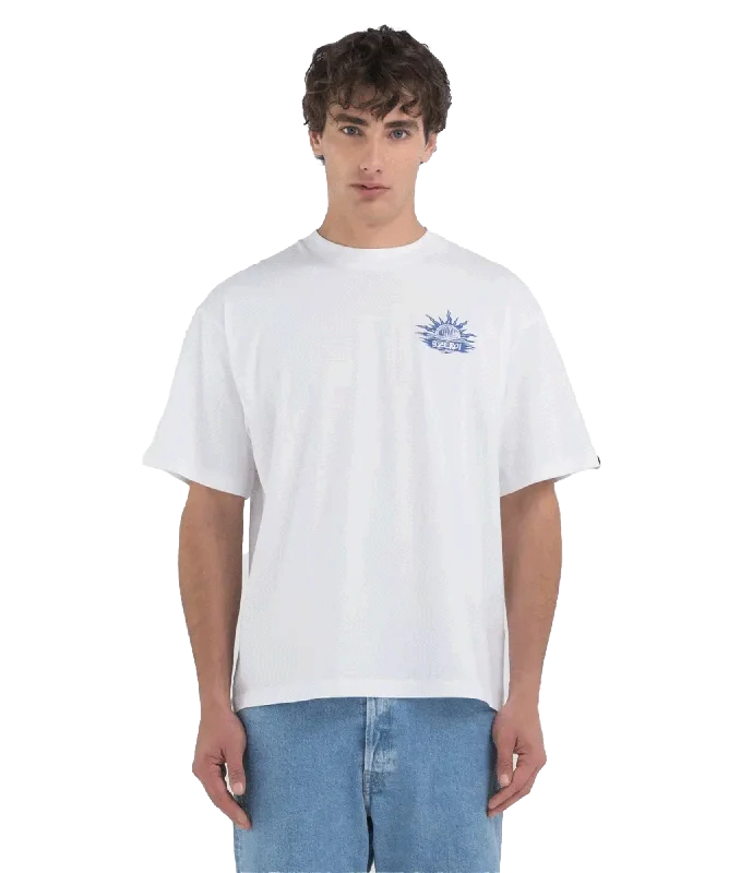 Genderless Crew-neck T-shirt With 9zero1 Logo and Graphic Prints - White