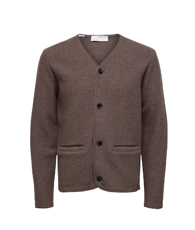 Wool Cardigan - Brown