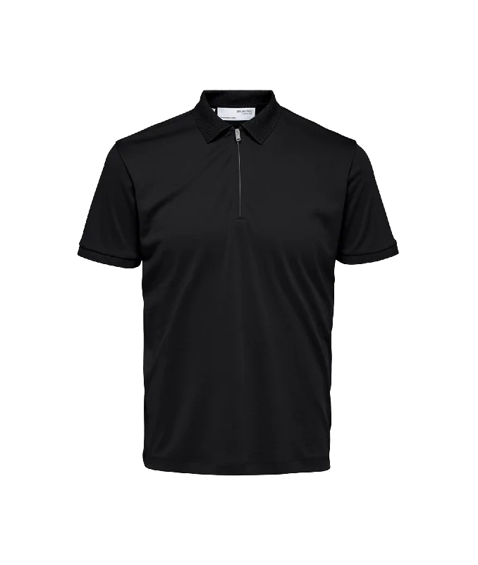 Zipper Polo Shirt - Black