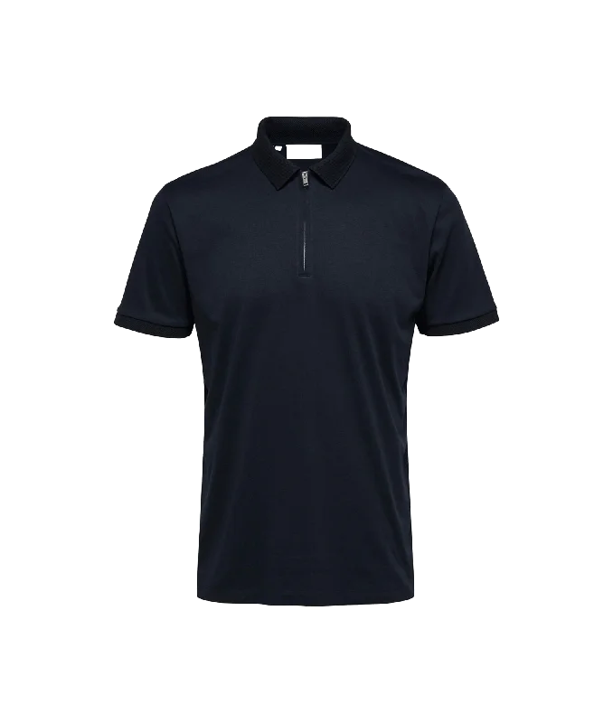 Zipper Polo Shirt - Navy