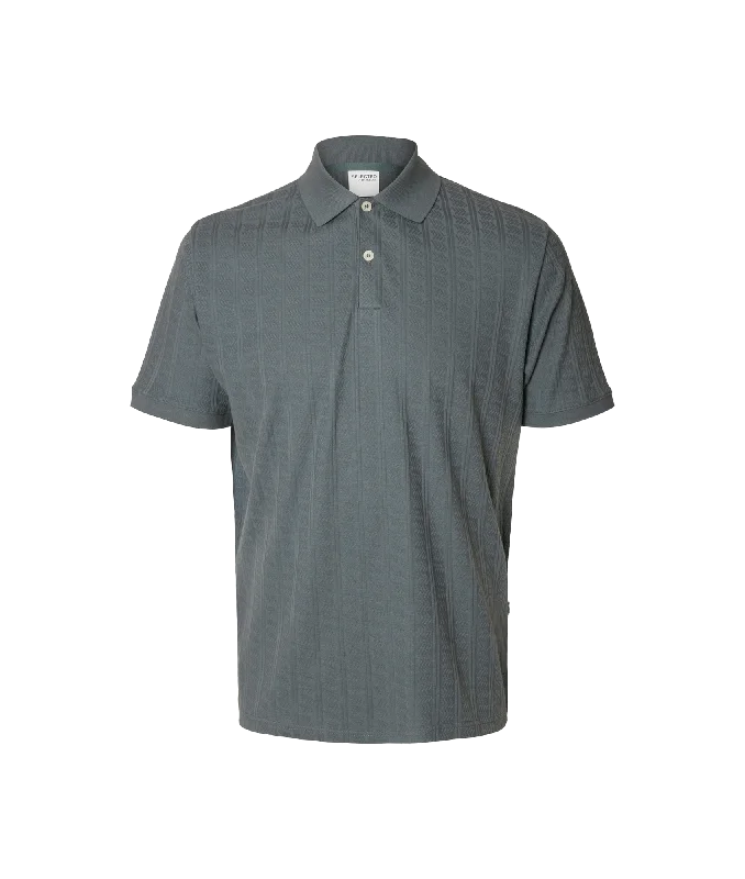 Jett Jacquard Short Sleeve Polo - Grey