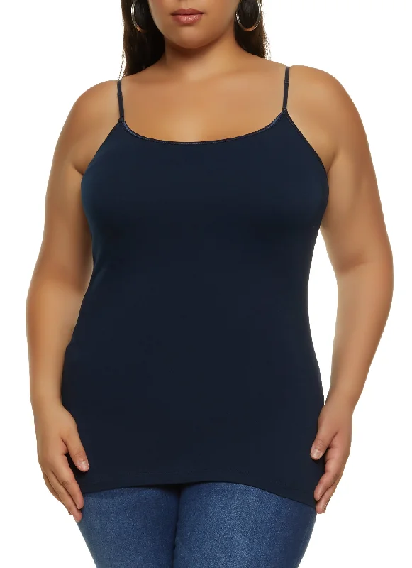 Plus Size Basic Cotton Scoop Neck Cami