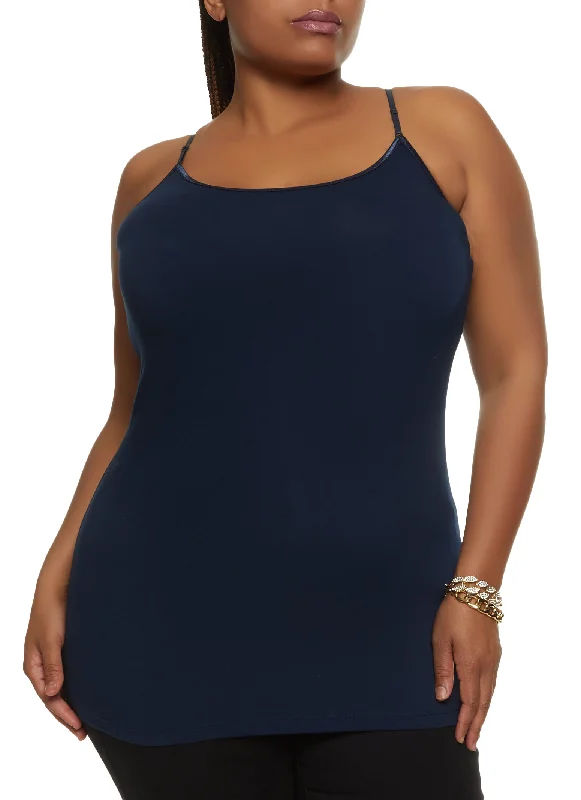 Plus Size Solid Scoop Neck Cami