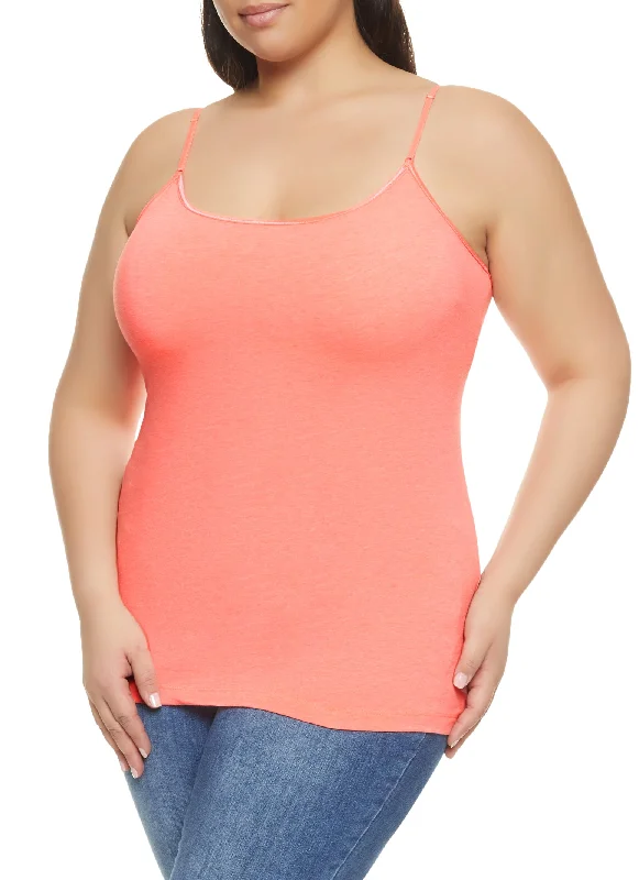 Plus Size Basic Cotton Scoop Neck Cami