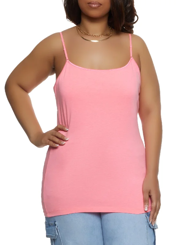 Plus Size Basic Cotton Scoop Neck Cami