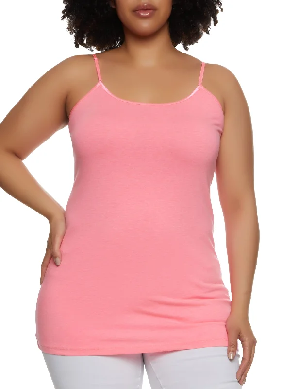 Plus Size Solid Scoop Neck Cami