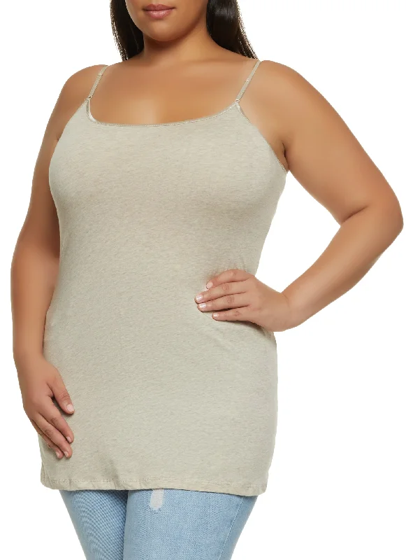 Plus Size Solid Scoop Neck Cami