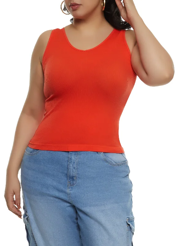 Plus Size Sleeveless Seamless Tank Top