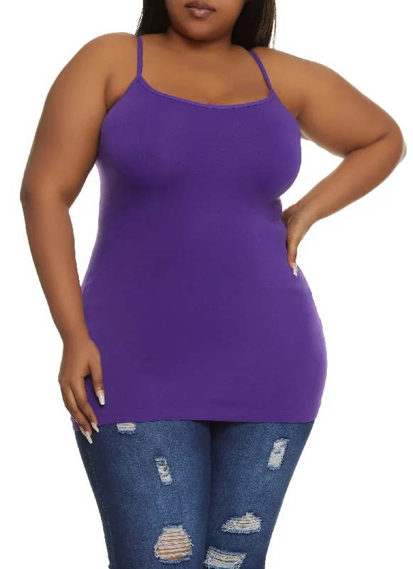 Plus Size Basic Seamless Scoop Neck Cami