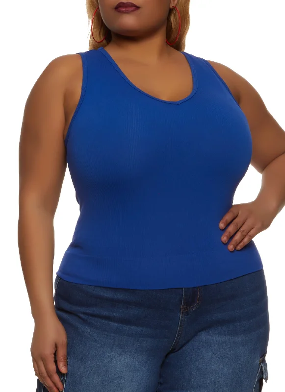 Plus Size Basic Seamless Tank Top