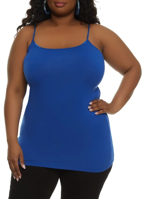 Plus Size Solid Scoop Neck Cami