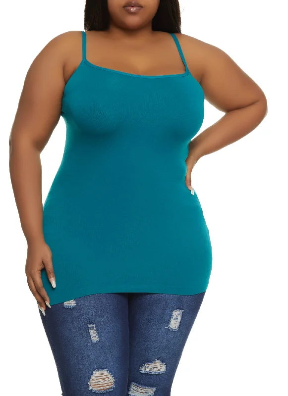 Plus Size Basic Seamless Scoop Neck Cami