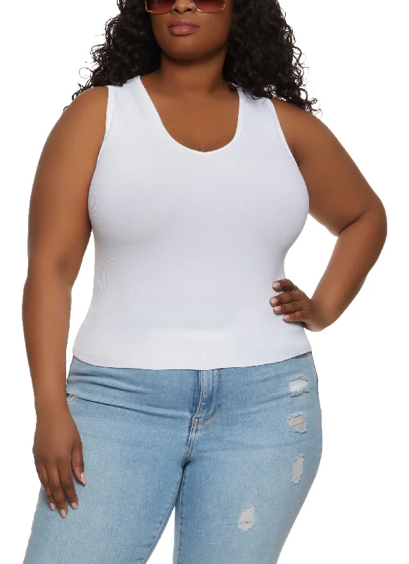 Plus Size Basic Seamless Tank Top