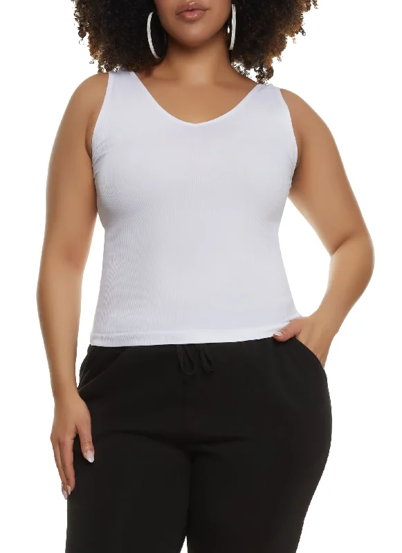 Plus Size Sleeveless Seamless Tank Top