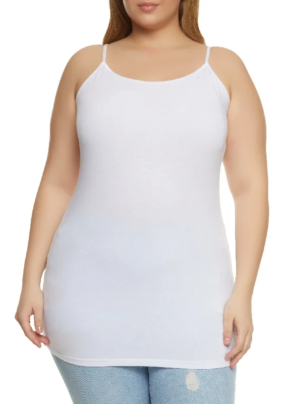 Plus Size Solid Scoop Neck Cami