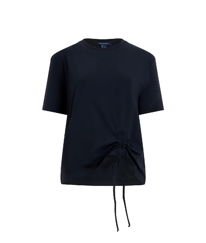 Rallie Cotton Rouched T-Shirt - Black