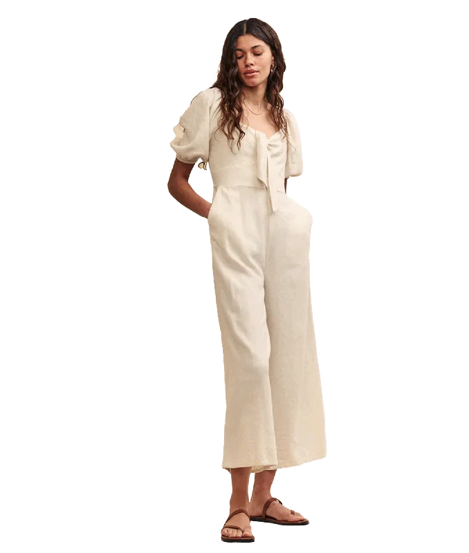 Linen-blend Simone Jumpsuit - Cream