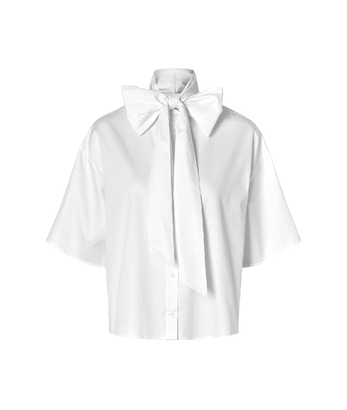 3/4 Bow Shirt - White